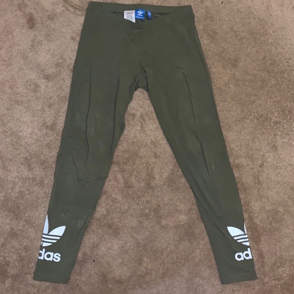 Olive Green Adidas leggings